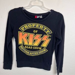KISS band roadshow sweatshirt in black crew neck-XS/2